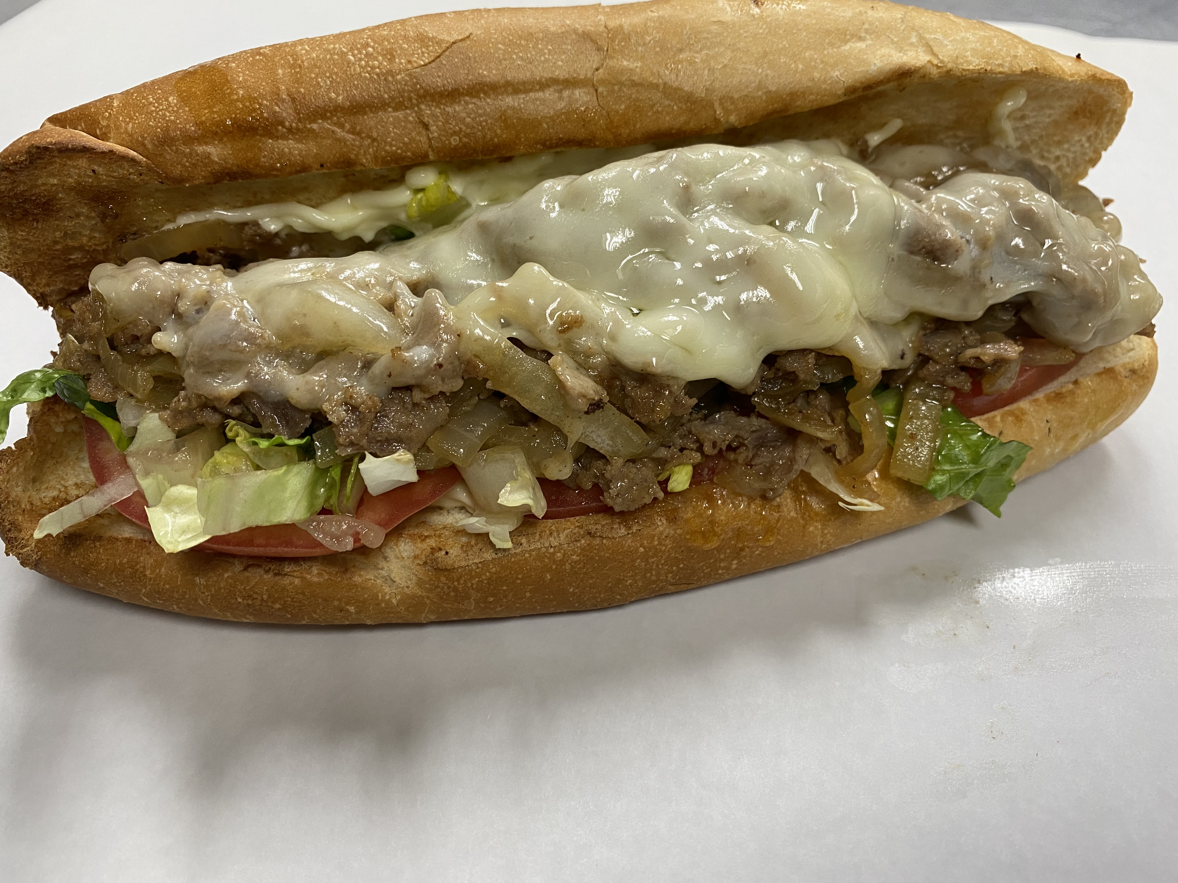 Order Hand Crafted Cheese Steak Sub  food online from Katsouprinis Pizza Squared store, Washington on bringmethat.com