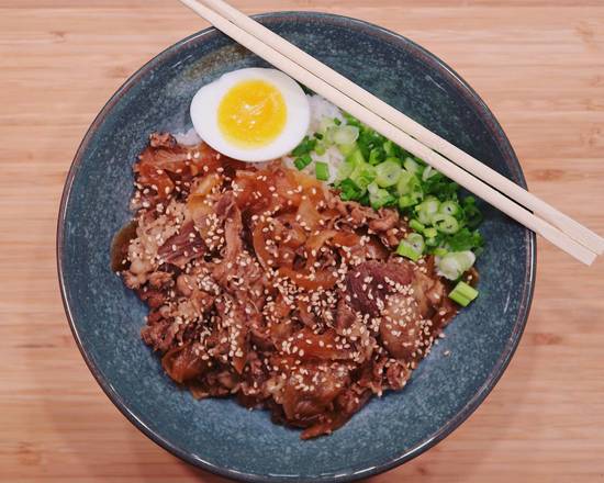 Order Premium Beef Rice Box ( GyuDon )  food online from Tai Chi Bubble Tea store, Athens (Clarke County) on bringmethat.com