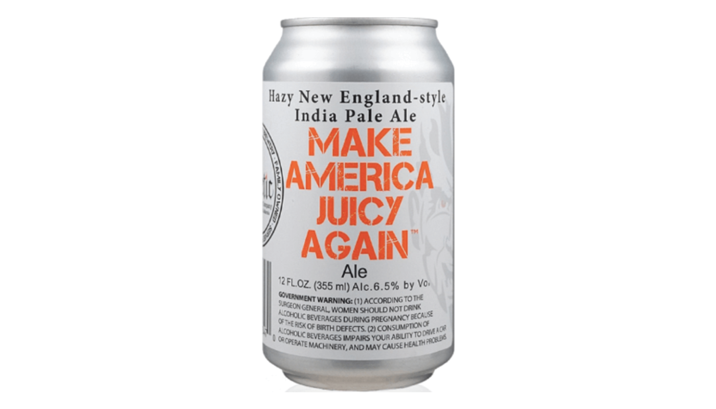 Order Heretic Make America Juicy Again IPA 6x 12 oz cans (6.5% ABV) food online from Spikes Bottle Shop store, Chico on bringmethat.com