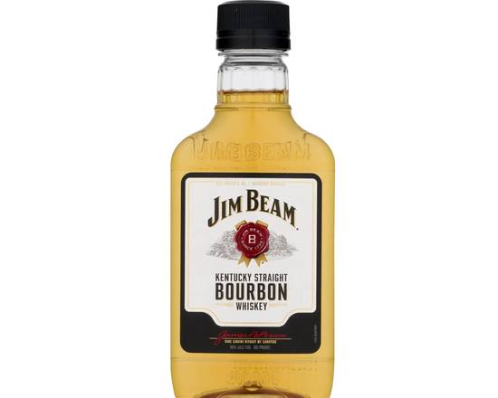 Order Jim Beam Bourbon Whiskey 200 mL (ABV 40%)  food online from Central Liquor Market store, Los Angeles on bringmethat.com