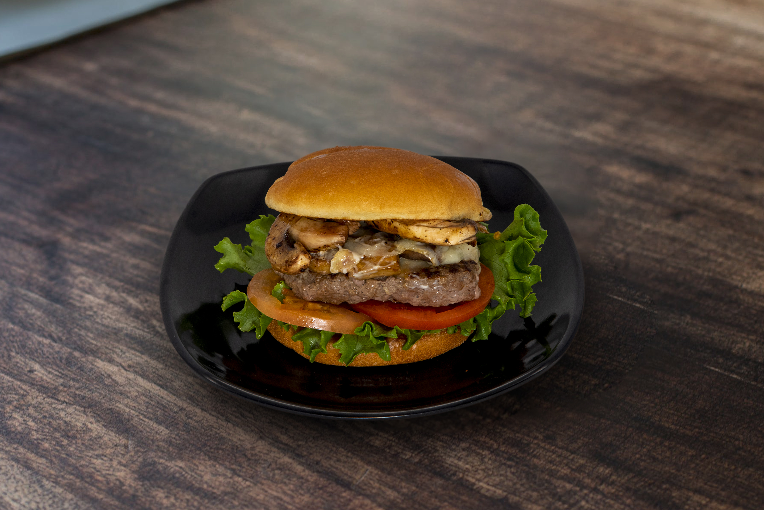 Order Mushroom Swiss Burger food online from Headshots Bar & Grill store, Wichita on bringmethat.com