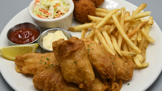 Order Fish + Chips food online from Mitchell's Fish Market store, Louisville on bringmethat.com
