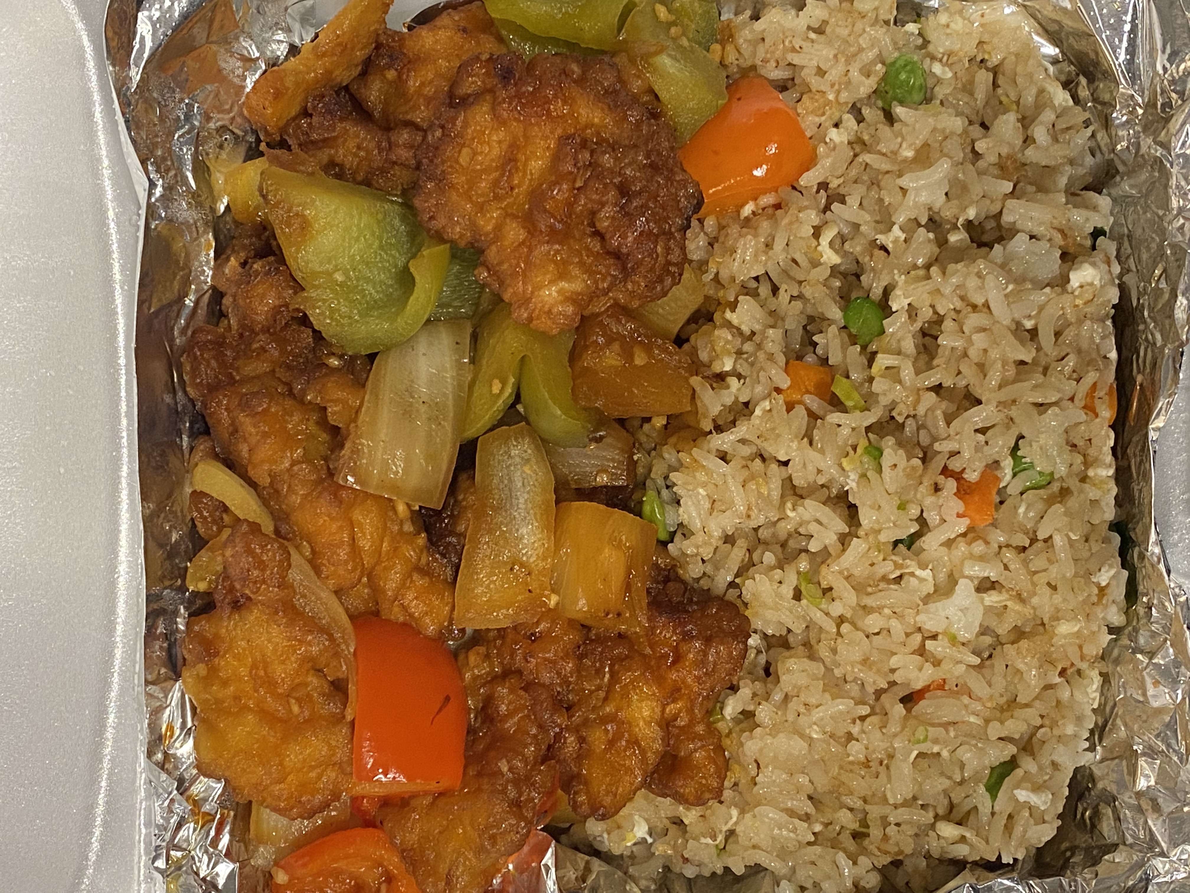 Order Fried Rice with Sweet Sour Chicken  food online from Lucky Deli store, Los Angeles on bringmethat.com