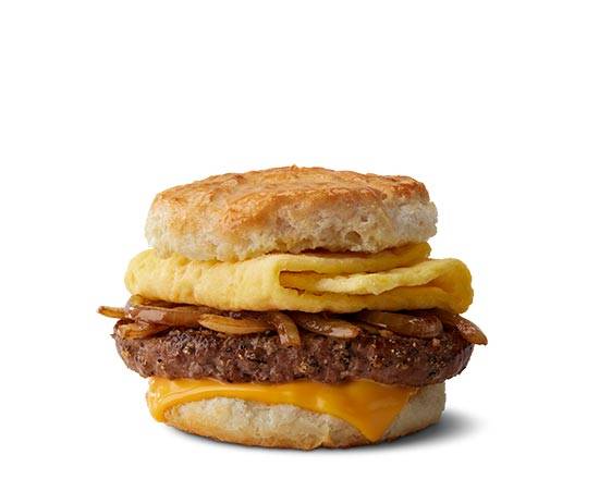 Order Steak Egg Cheese Biscuit food online from Mcdonald'S® store, AMHERST on bringmethat.com