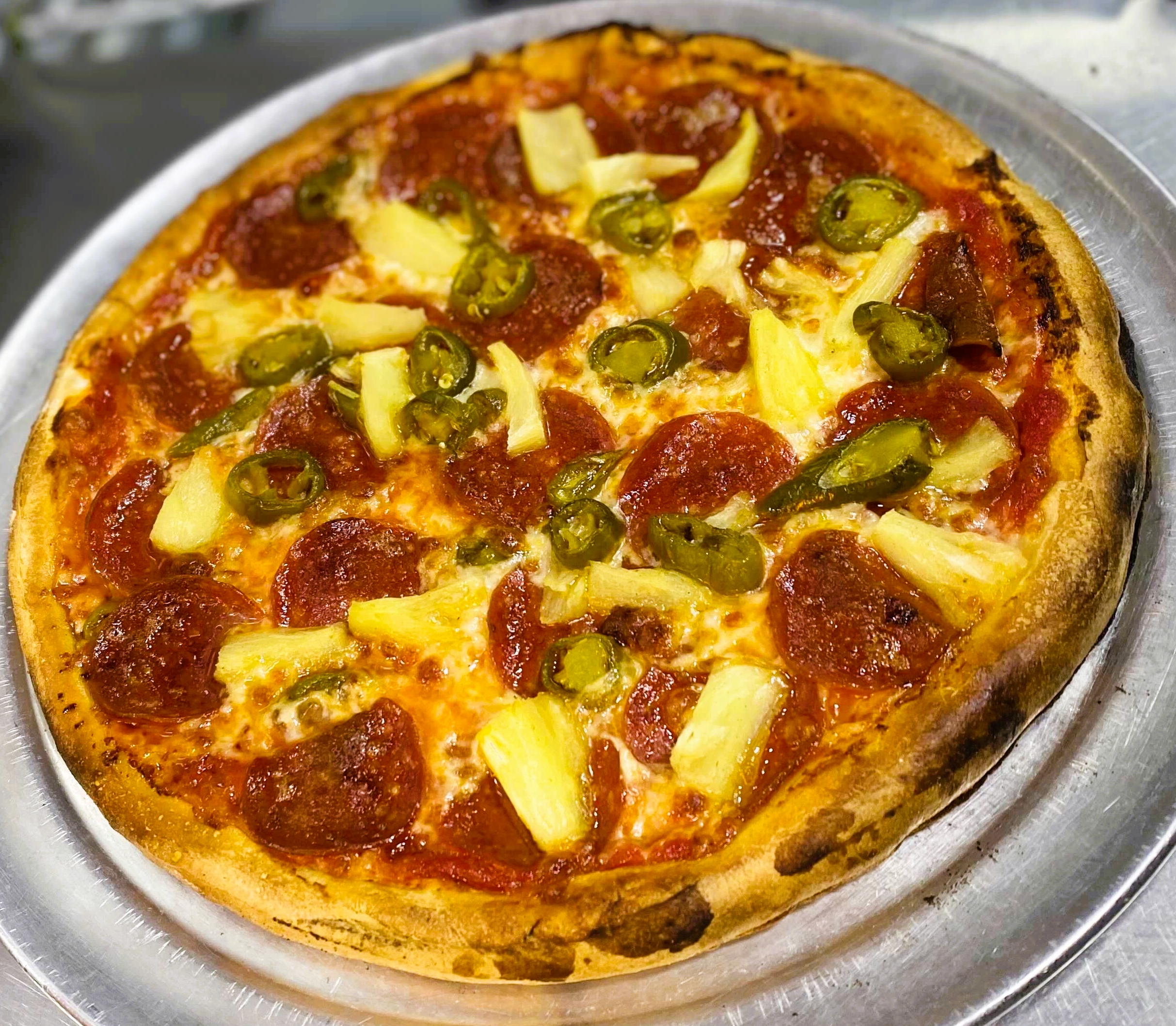 Order Special Edition: Pepperoni, Jalapeno, and Pinnapple food online from Firepie store, San Francisco on bringmethat.com