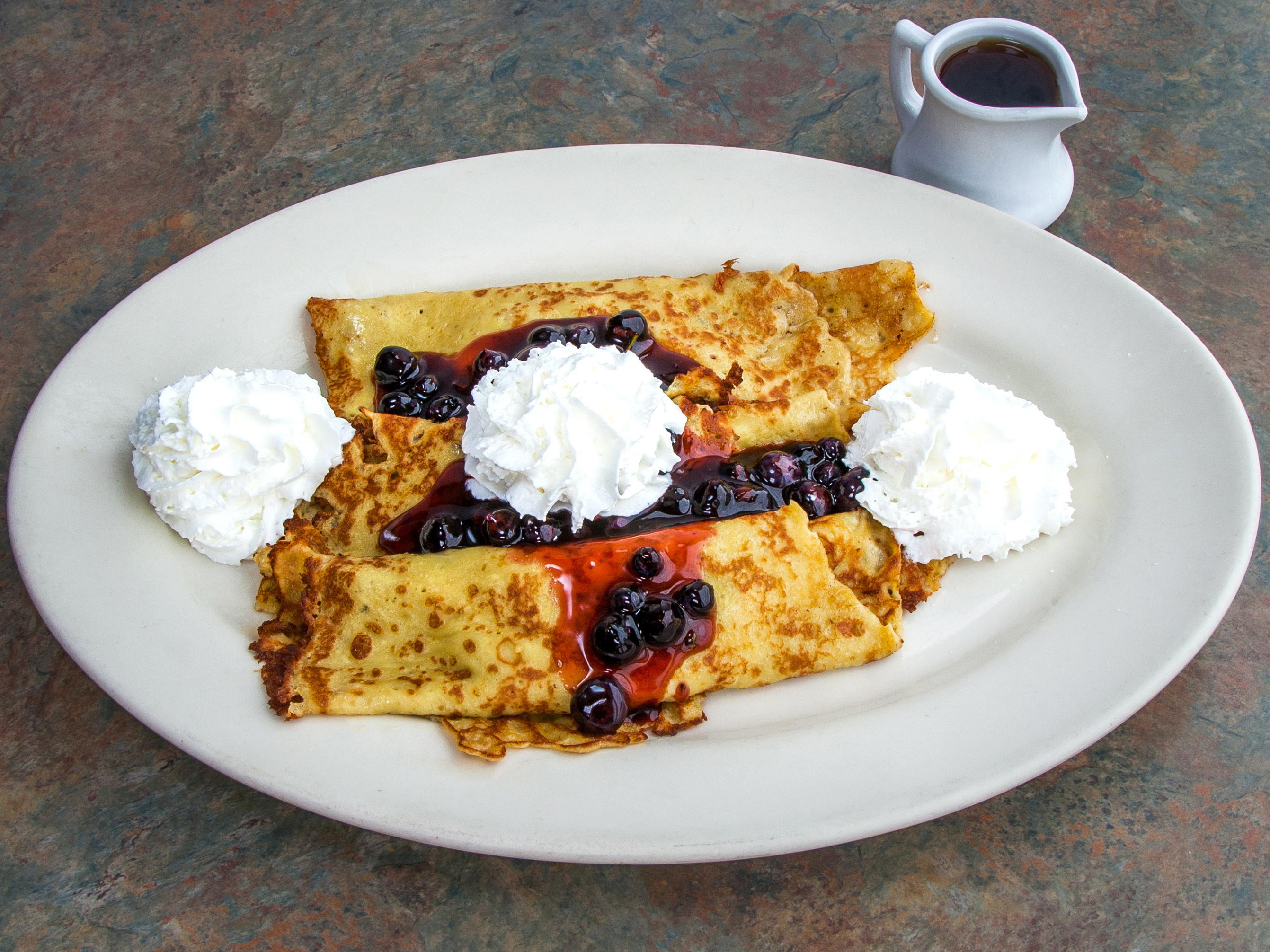 Order Blueberry Crepe Breakfast food online from Christy's Restaurant Pancake House store, Wood Dale on bringmethat.com