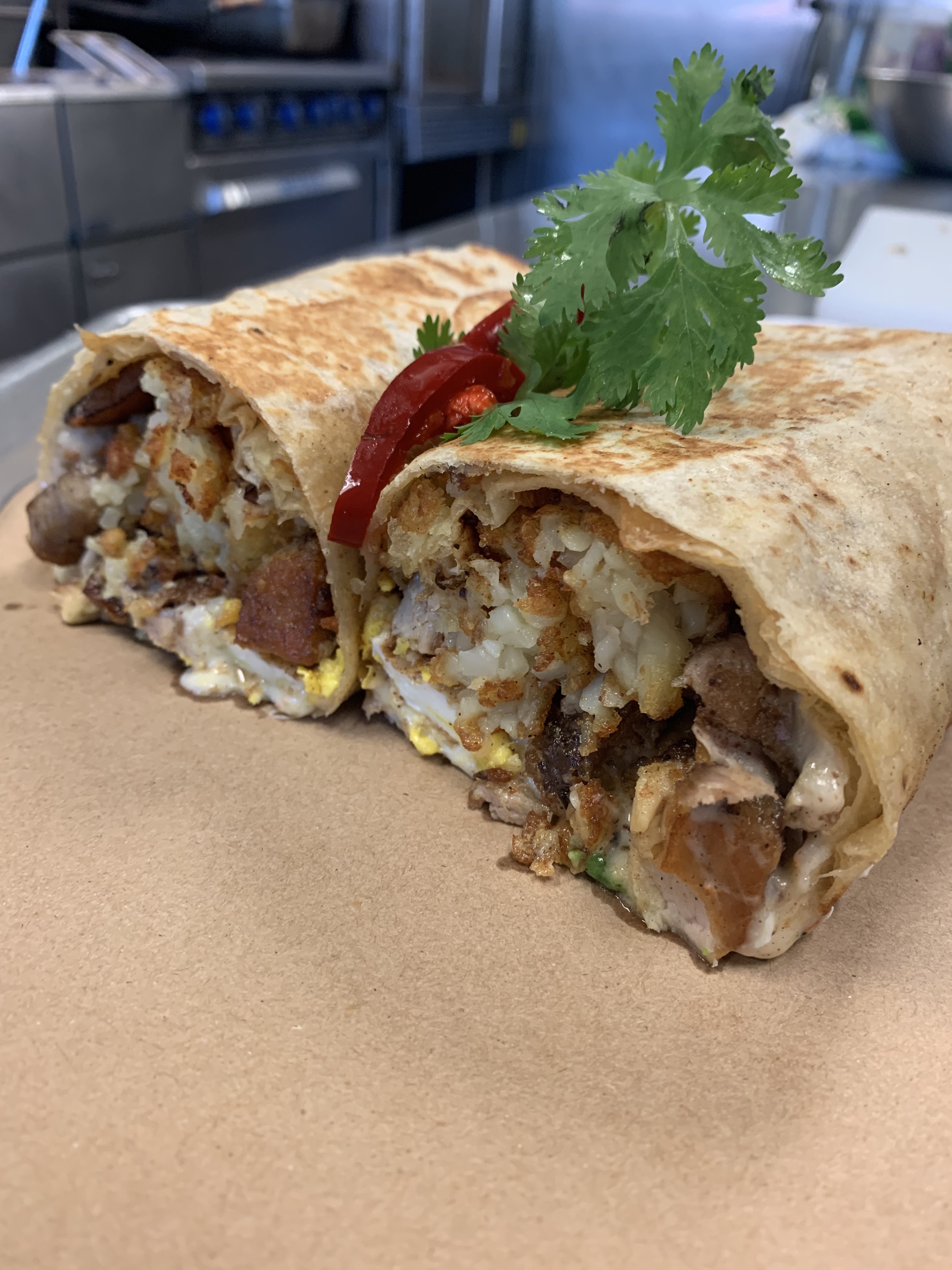 Order Pork Belly Breakfast Burrito food online from Banh Oui store, Los Angeles on bringmethat.com