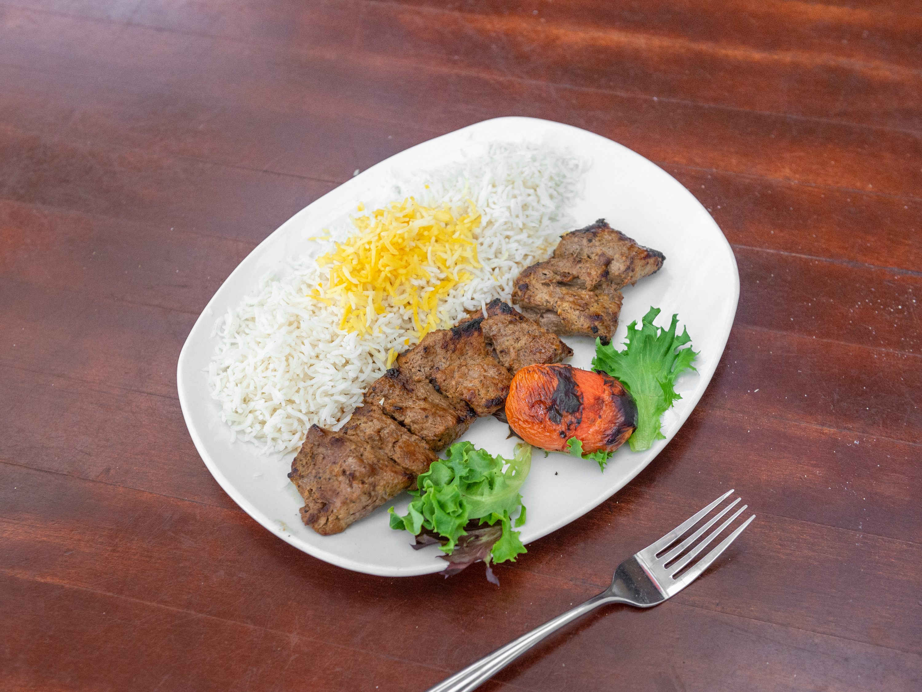 Order Chenjeh Kabob Dinner food online from Sufis: A Taste Of Persia store, Atlanta on bringmethat.com