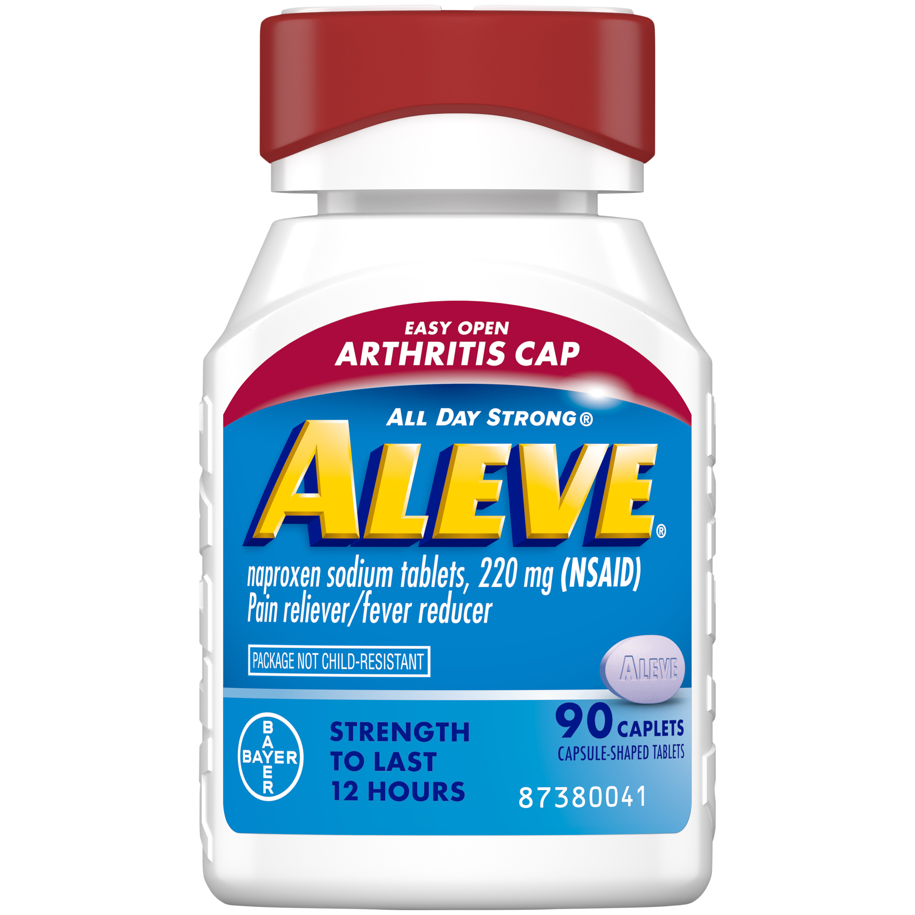 Order Aleve Naproxen Sodium Caplets with Easy Open Arthritis Cap, 220mg - 90 ct food online from Rite Aid store, Redwood City on bringmethat.com