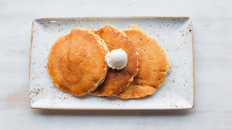Order Pancakes (three mid-size) food online from Sun & Fork store, Nashville on bringmethat.com