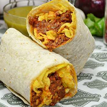 Order Chorizo Burrito food online from Federico Mexican Food store, Scottsdale on bringmethat.com