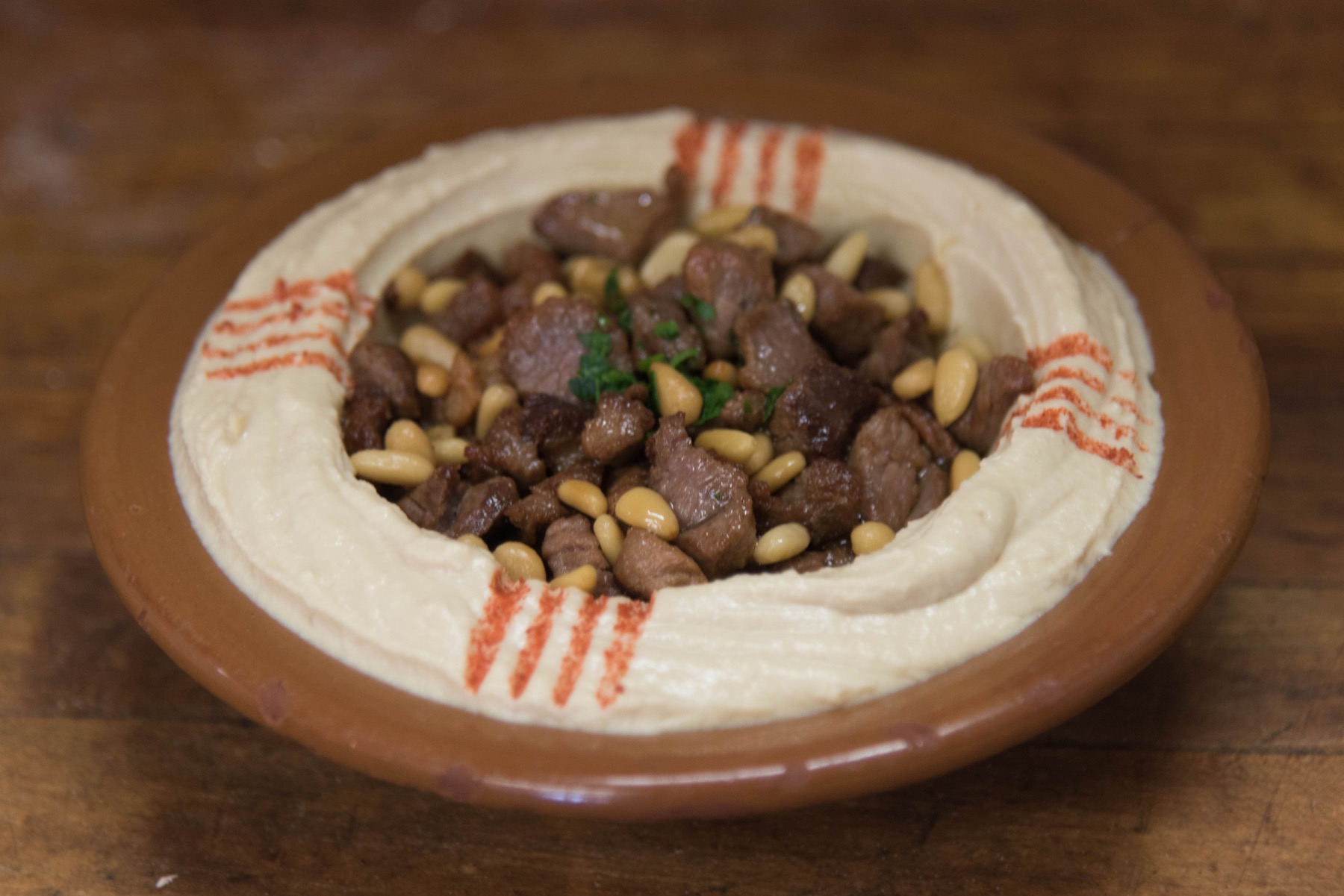 Order Hummus with Meat food online from Little Arabia Lebanese Bakery & Cuisine store, Anaheim on bringmethat.com