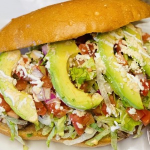 Order Torta Al Pastor food online from I Love Tacos store, Louisville on bringmethat.com