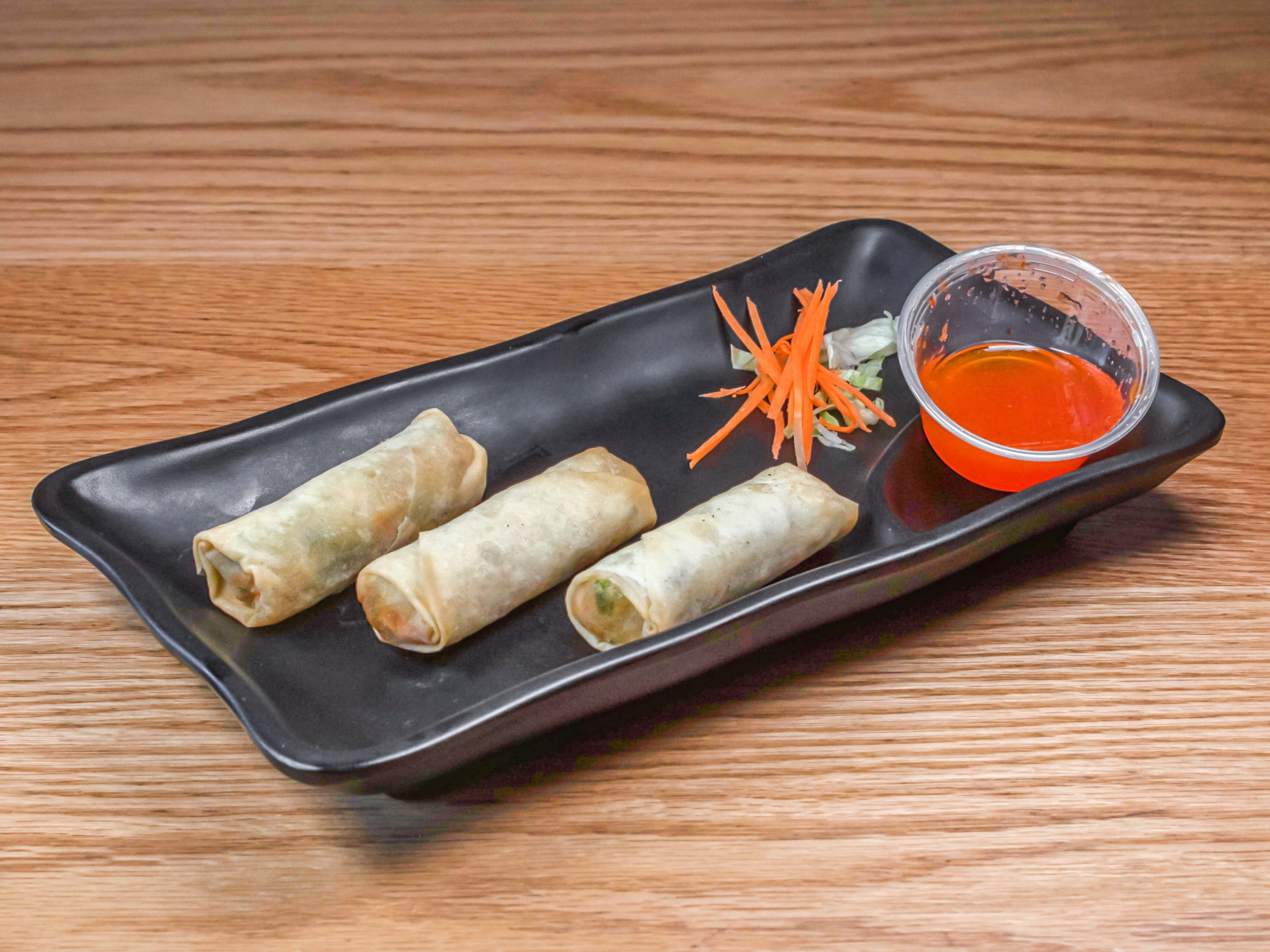 Order Small 3 Piece Vegetable Spring Rolls Plate food online from Mian Noodle House store, Fredericksburg on bringmethat.com