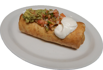 Order Chimichanga Plate food online from 7 Mares Seafood store, San Juan on bringmethat.com