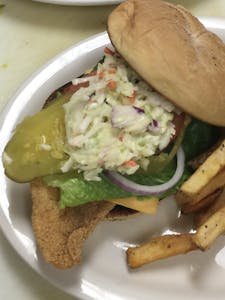 Order Charlie's Fish Sandwich food online from Charlie D's & Son Catfish store, Kansas City on bringmethat.com