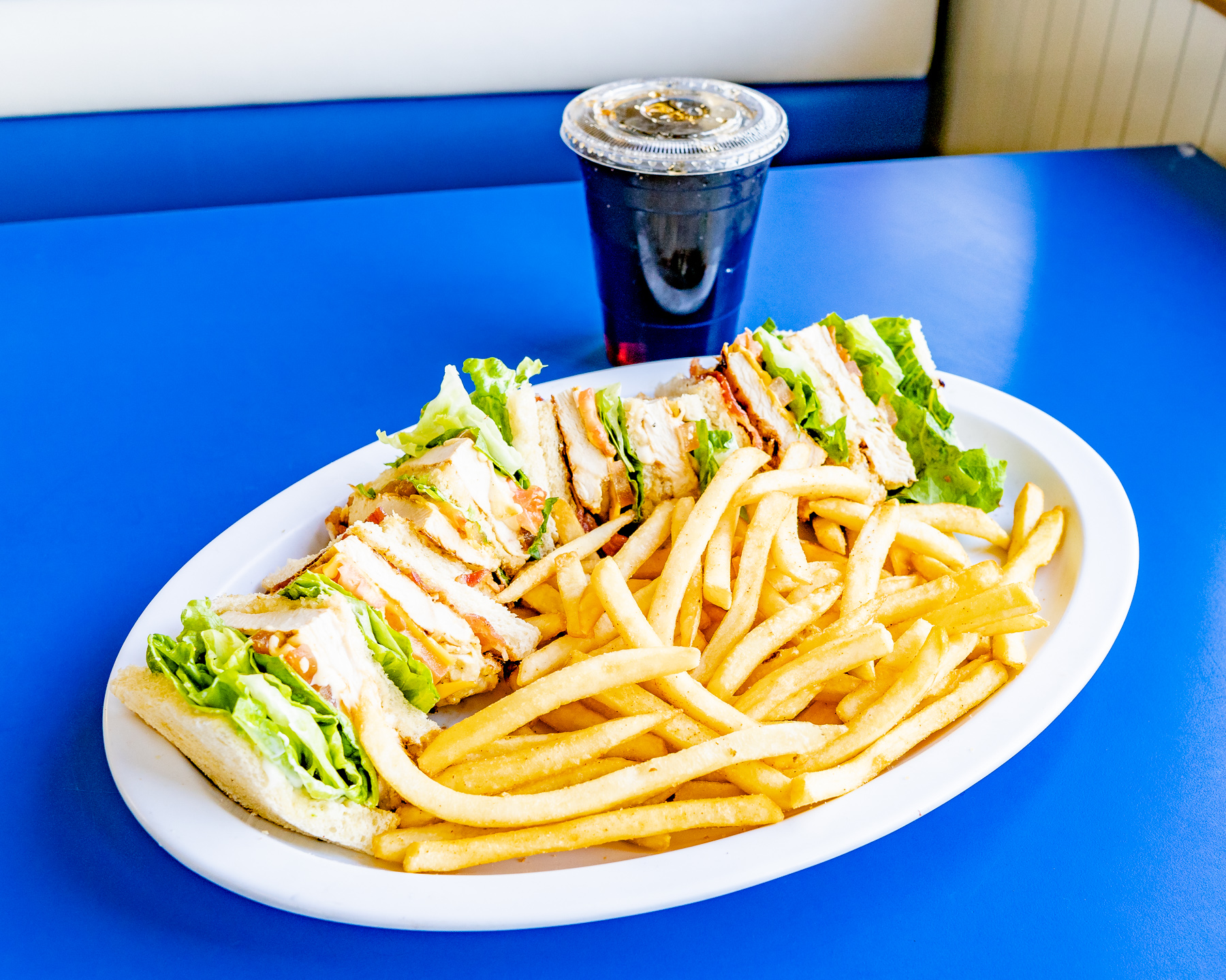 Order Chicken Club Sandwich Combo food online from Manuel Burger store, Los Angeles on bringmethat.com