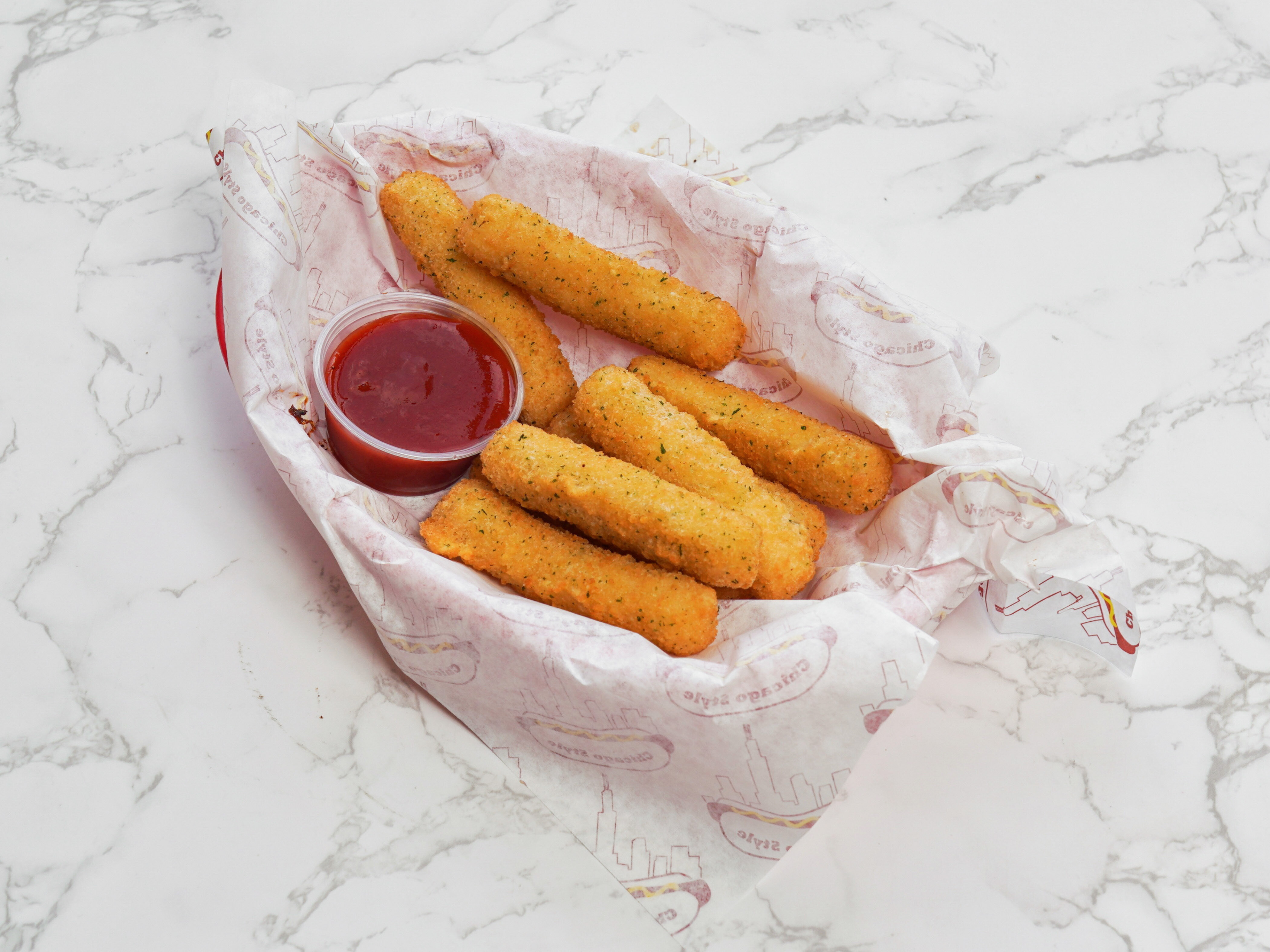 Order 8 Pieces Homemade Mozzarella Sticks food online from Eastern Style Pizza store, Chicago on bringmethat.com