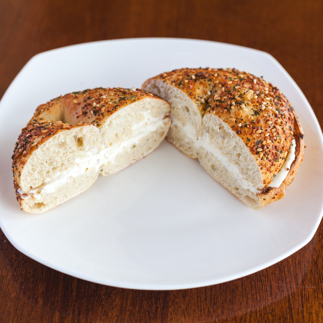 Order Bagel with Cream Cheese food online from The Bagel Shack store, Lake Forest on bringmethat.com