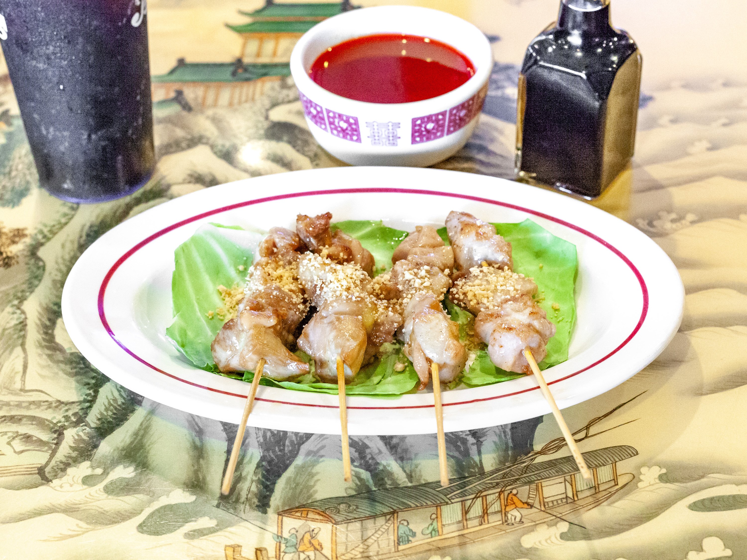 Order S4. Chicken on Stick (4 pieces) food online from Chinese Pavilion store, Sherwood on bringmethat.com