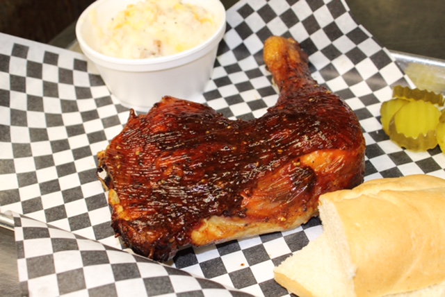 Order BBQ Chicken Plate food online from Meme Texas Bbq Smokehouse store, East Los Angeles on bringmethat.com