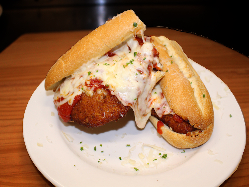 Order Chicken Parmigiana Sandwich food online from Stefano's Pizza Express store, Pharr on bringmethat.com