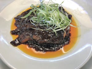 Order B10. Black Cod Fish Belly in Brown Sauce 黑鳕鱼肚档 food online from Garage Restaurant store, San Gabriel on bringmethat.com
