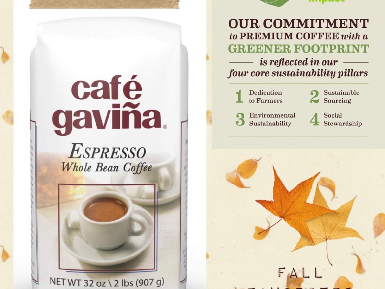 Order Gavina Espresso Whole Bean (2 Lbs) food online from Presotea store, San Diego on bringmethat.com