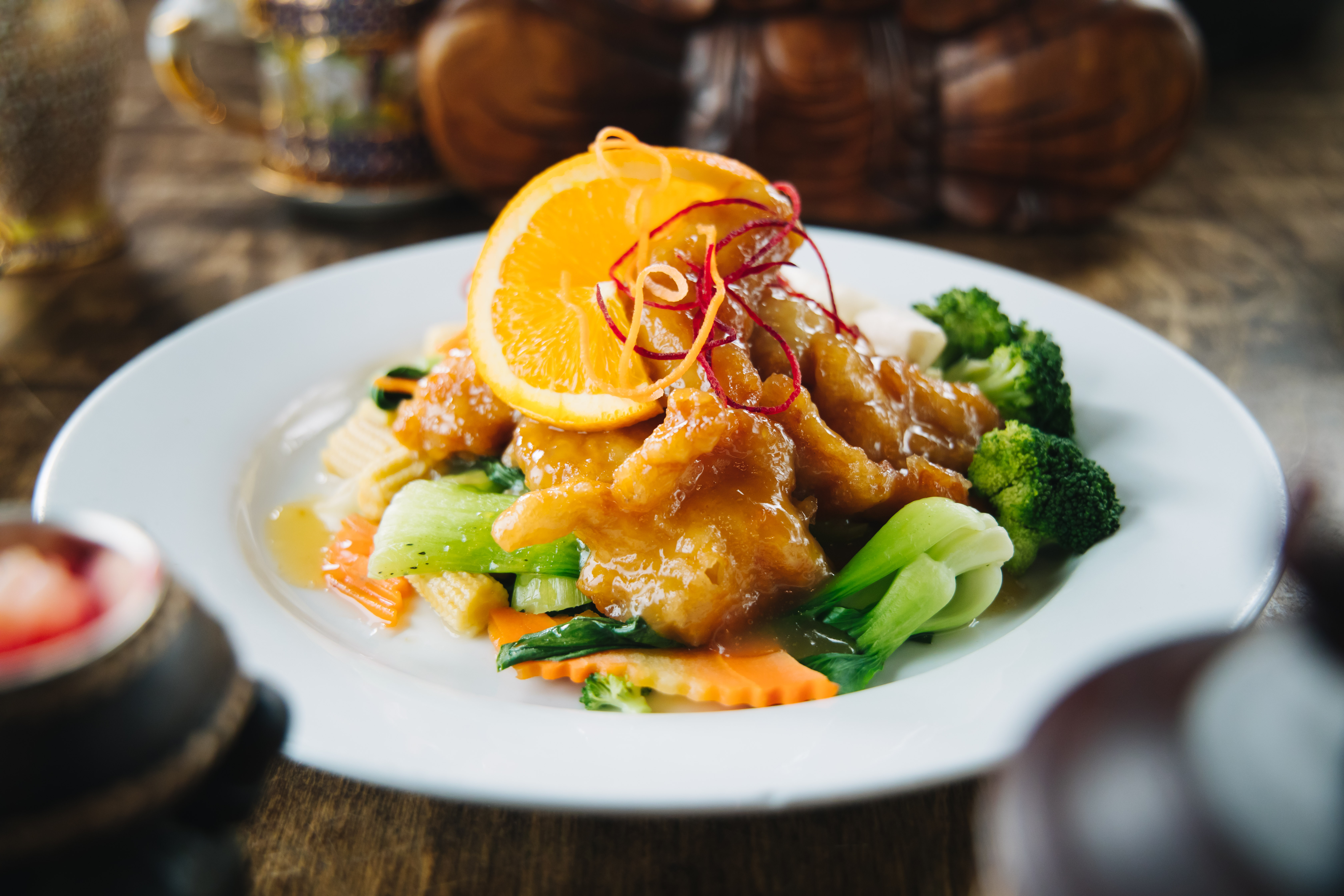 Order Orange Chicken food online from Si Lom Thai Asian store, Dallas on bringmethat.com