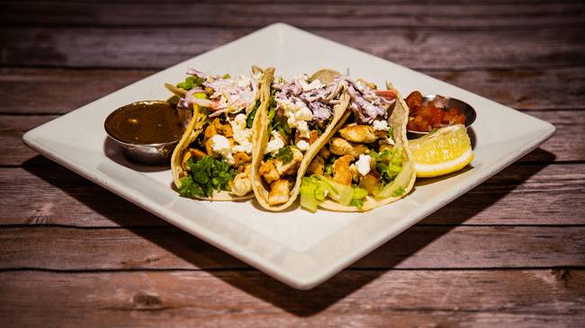 Order Chicken Tacos food online from Coupa Cafe store, Palo Alto on bringmethat.com