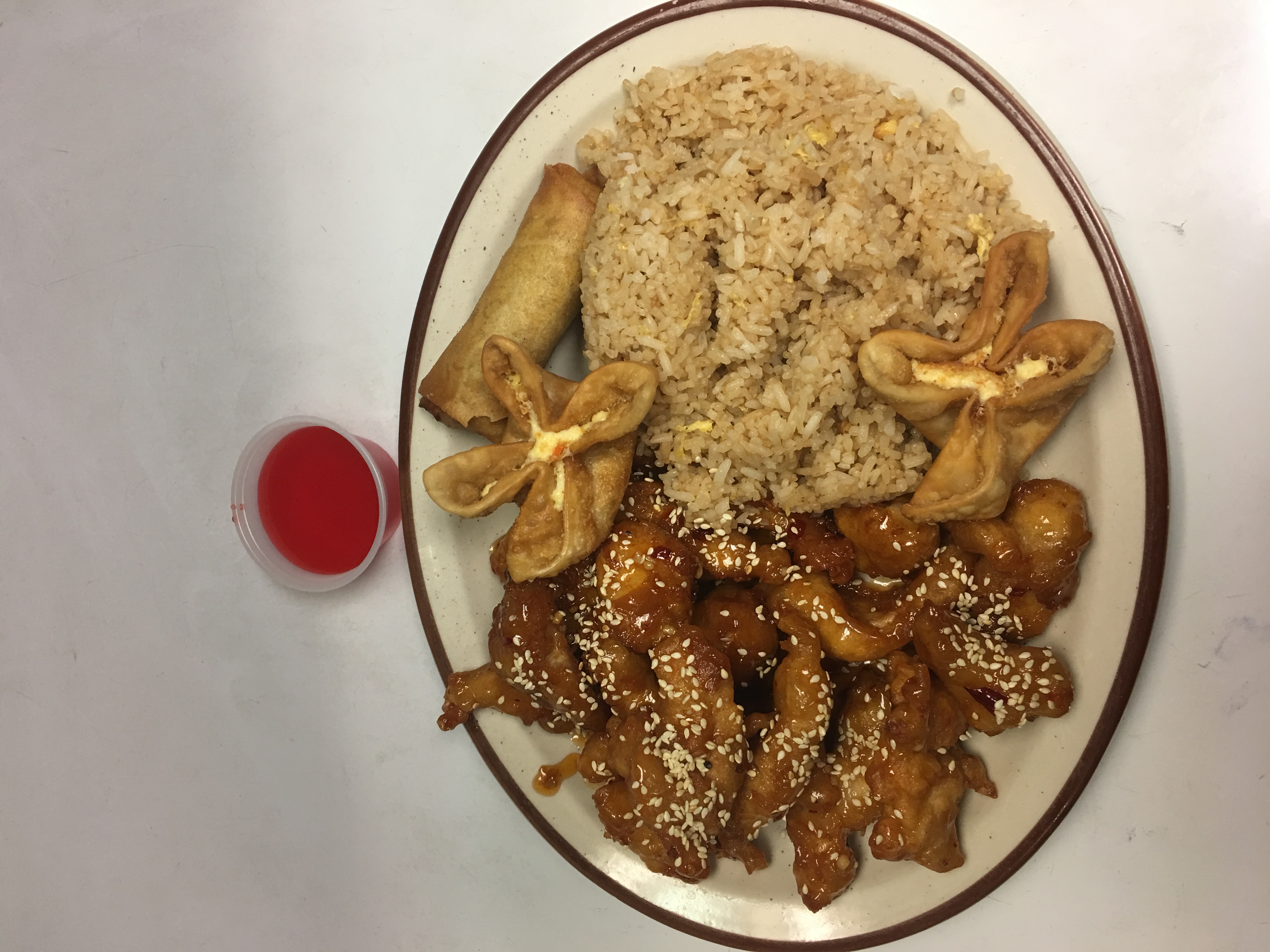 Order C19. Sesame Chicken Combo Special food online from Fortune Kitchen store, Aurora on bringmethat.com