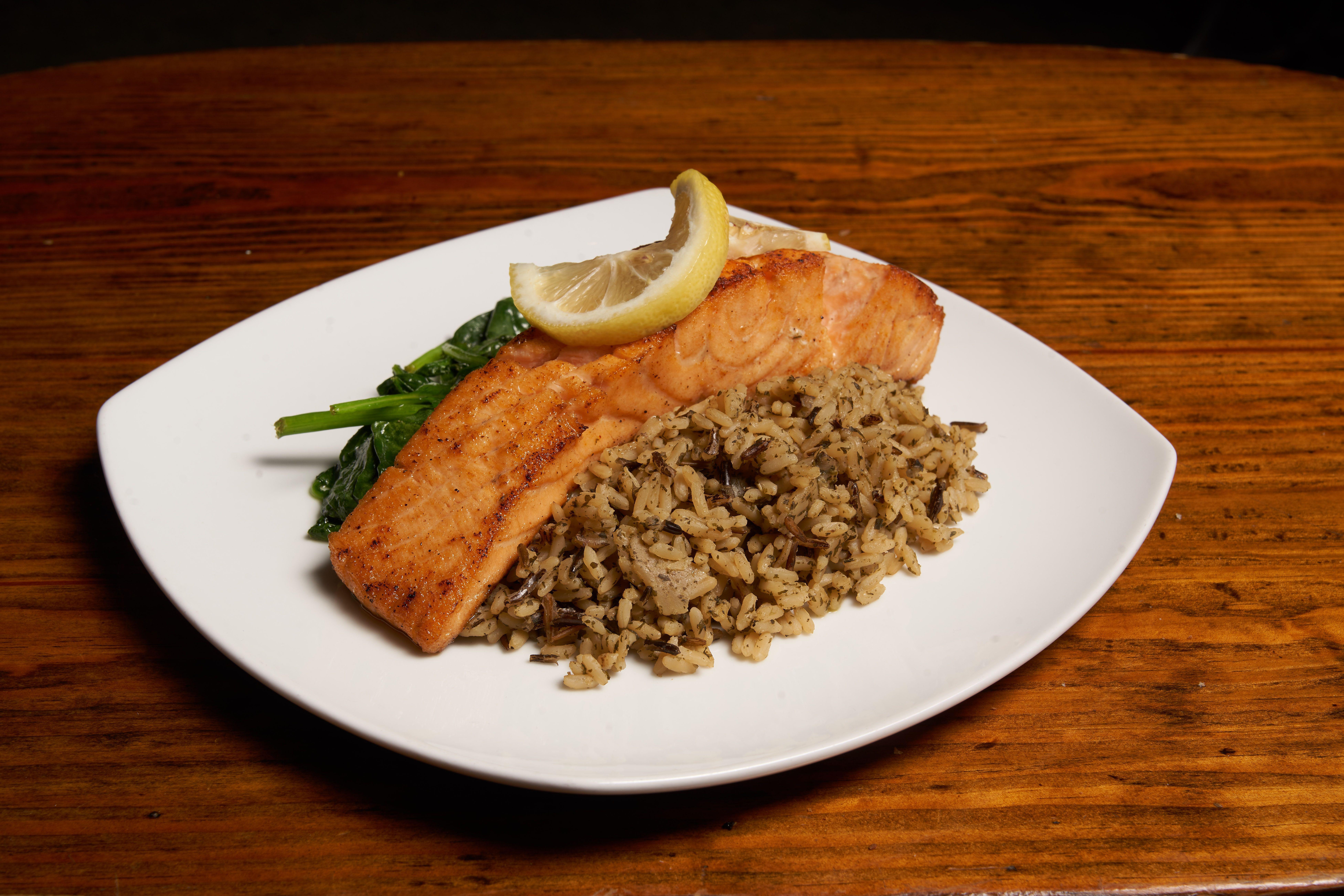 Order Roasted Salmon food online from McGonigel's Mucky Duck store, Houston on bringmethat.com