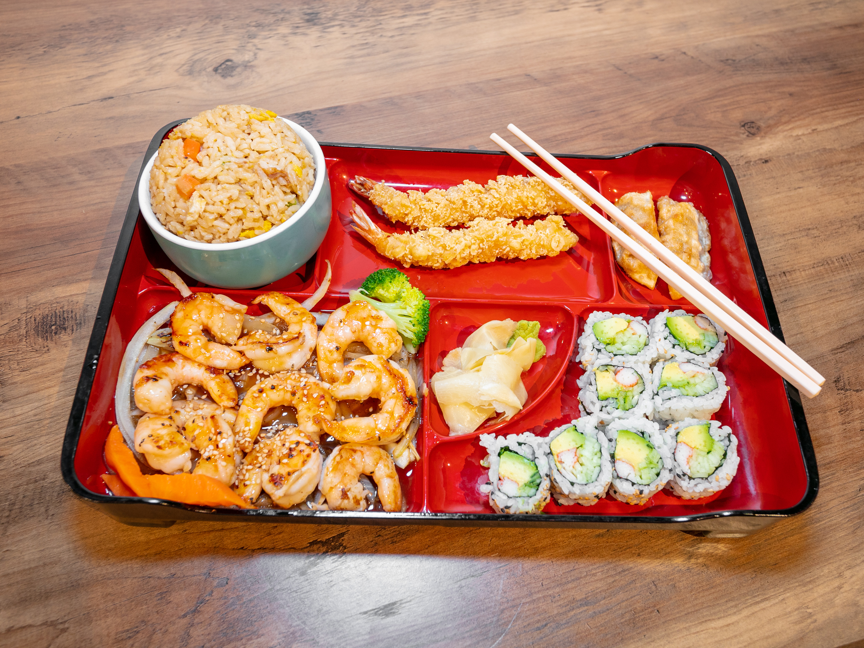 Order Shrimp Teriyaki Bento Box  food online from Atami Grill & Sushi store, Canton on bringmethat.com