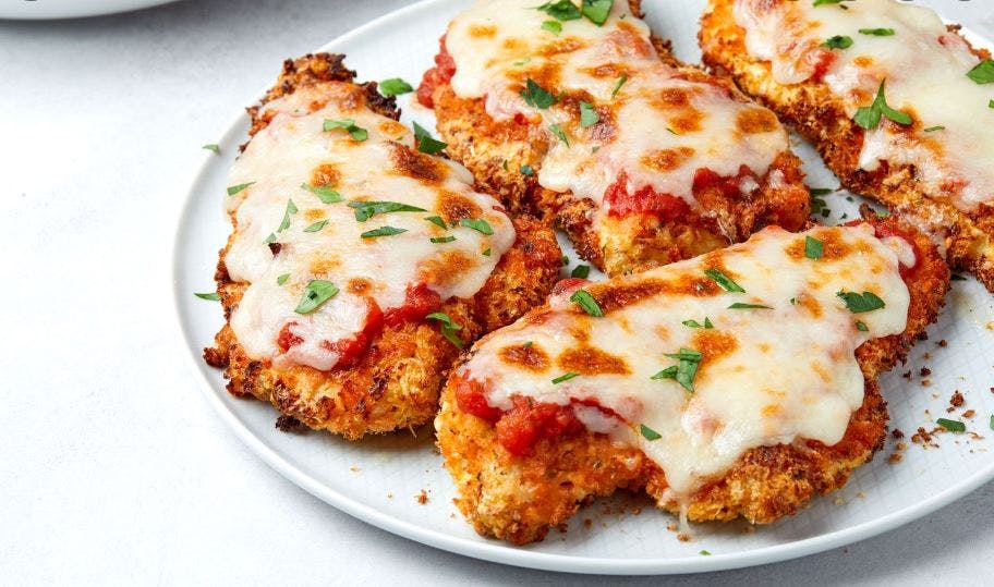 Order Chicken Cutlet Parmigiana Catering - Half Tray (8-12 People) food online from Lunetta pizza store, New York on bringmethat.com
