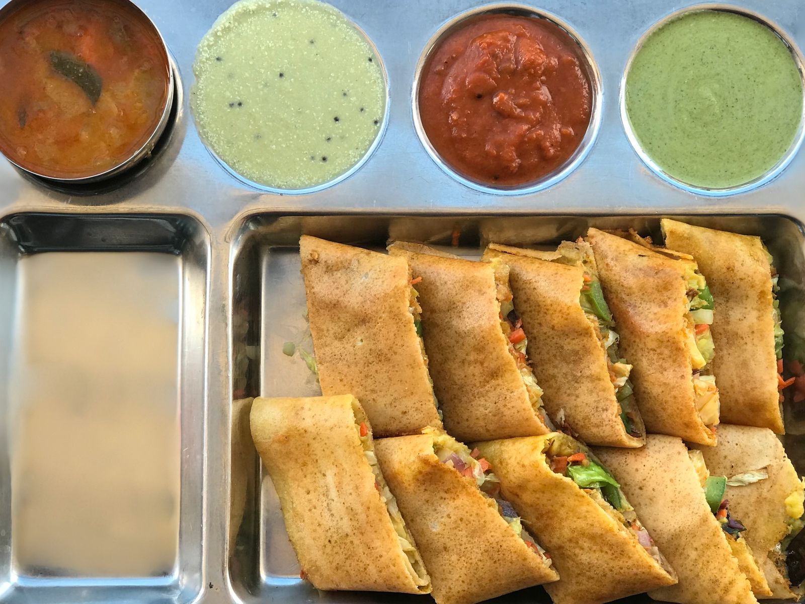 Order Spring Dosa food online from Mirchi Indian Kitchen store, Foster City on bringmethat.com