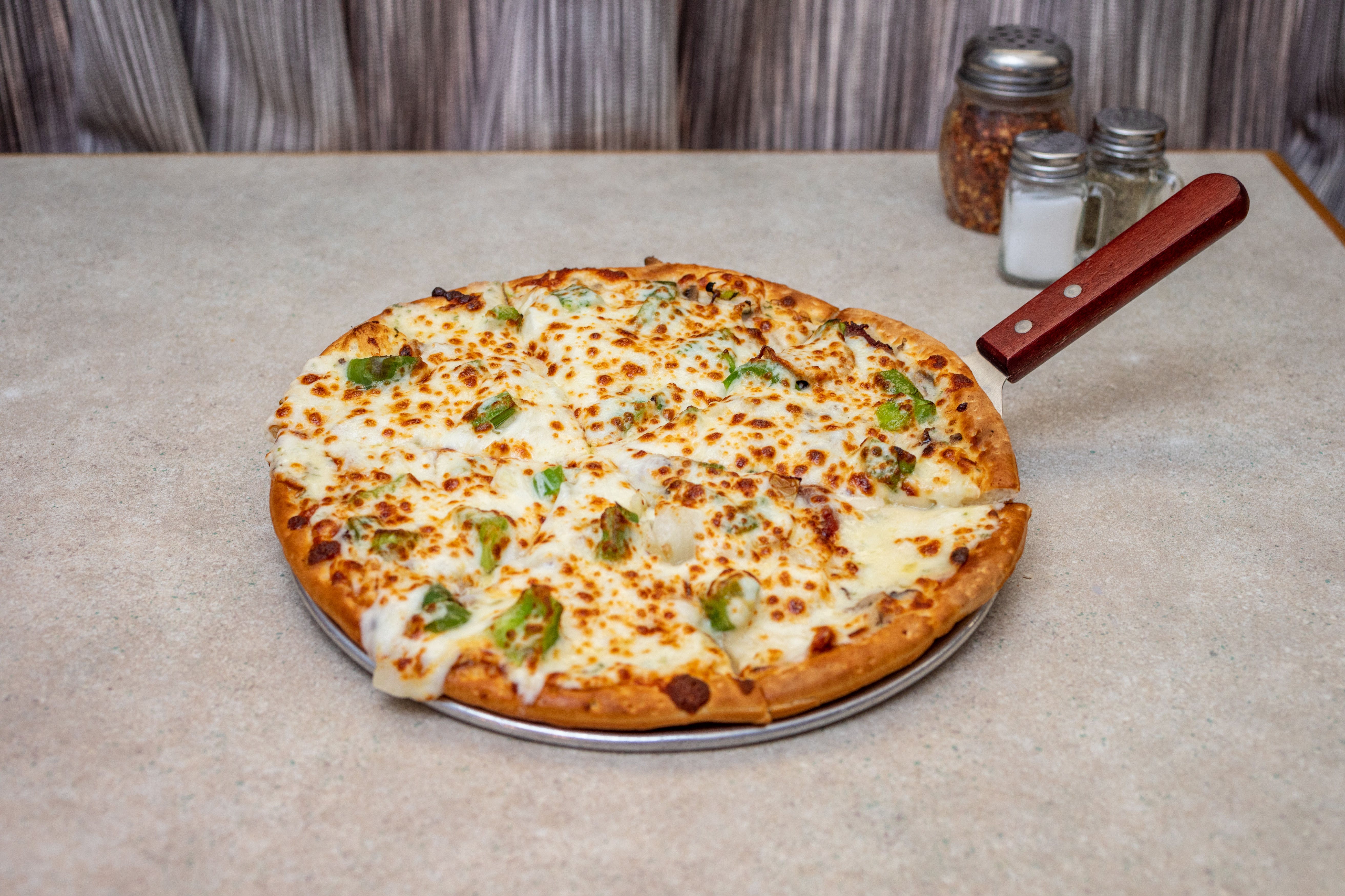 Order Philly Pizza - Mini 7" food online from Saucy's Pizza store, Littleton on bringmethat.com