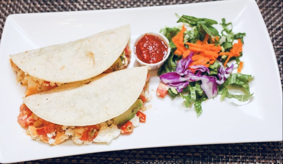 Order Peacan crusted Avocado Tacos food online from Good health cafe store, New York on bringmethat.com