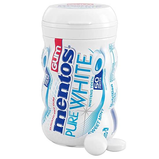 Order Mentos Pure White Sugarfree Gum 50 Pcs food online from Deerings Market store, Traverse City on bringmethat.com