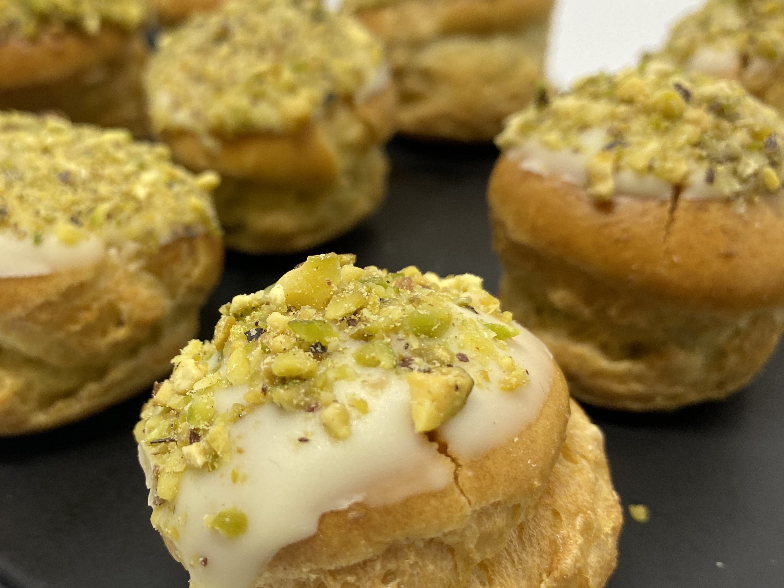Order Chantilly Pistachio Choux Pastry food online from Astoria Bakery & Cafe store, New York on bringmethat.com