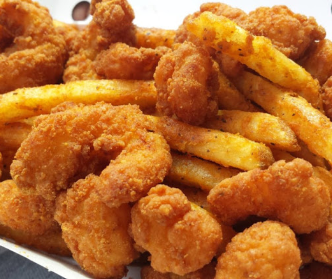 Order Breaded Shrimp and Fries food online from Fries To Wings store, Aurora on bringmethat.com