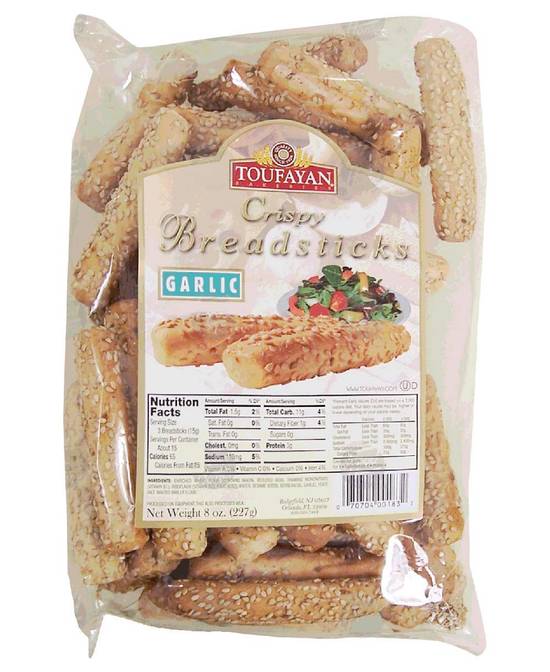 Order Toufayan Crispy Garlic Breadsticks food online from Deerings Market store, Traverse City on bringmethat.com