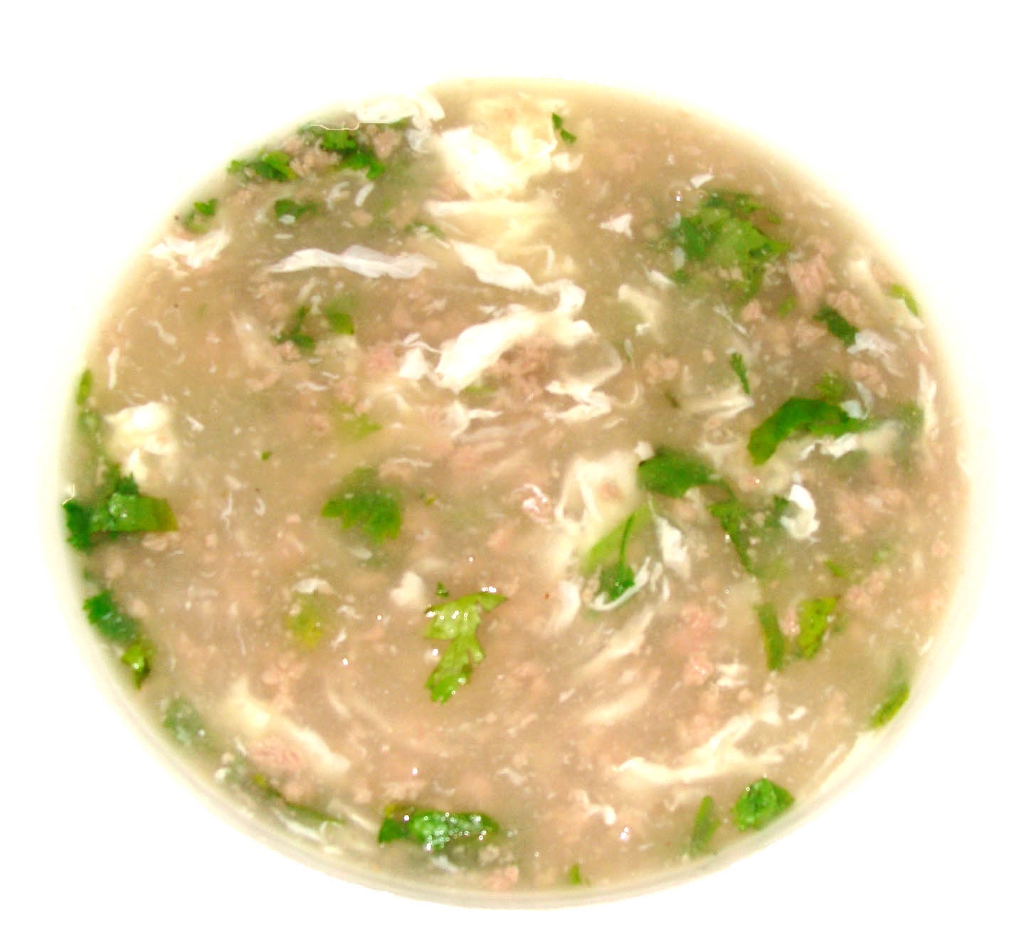 Order Egg Drop and Minced Beef with Cilantro Soup西湖牛肉羹 food online from Chengdu 23 store, Wayne on bringmethat.com
