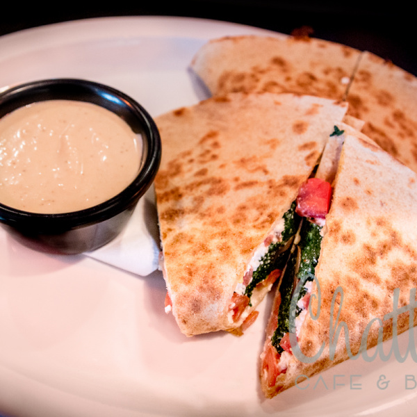 Order Mediterranean Quesadilla food online from Chatter's Cafe & Bistro store, Houston on bringmethat.com