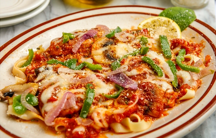 Order 40. Chicken Pazzaiola food online from Milano Italian Cuisine store, Evansville on bringmethat.com