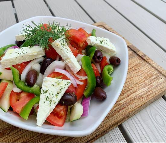 Order Horiatiki Salad food online from Greek on Cary store, Richmond on bringmethat.com