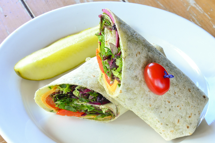 Order Stuffed Veggie Wrap food online from Stateline Delicatessen & Caterers store, Greenwich on bringmethat.com
