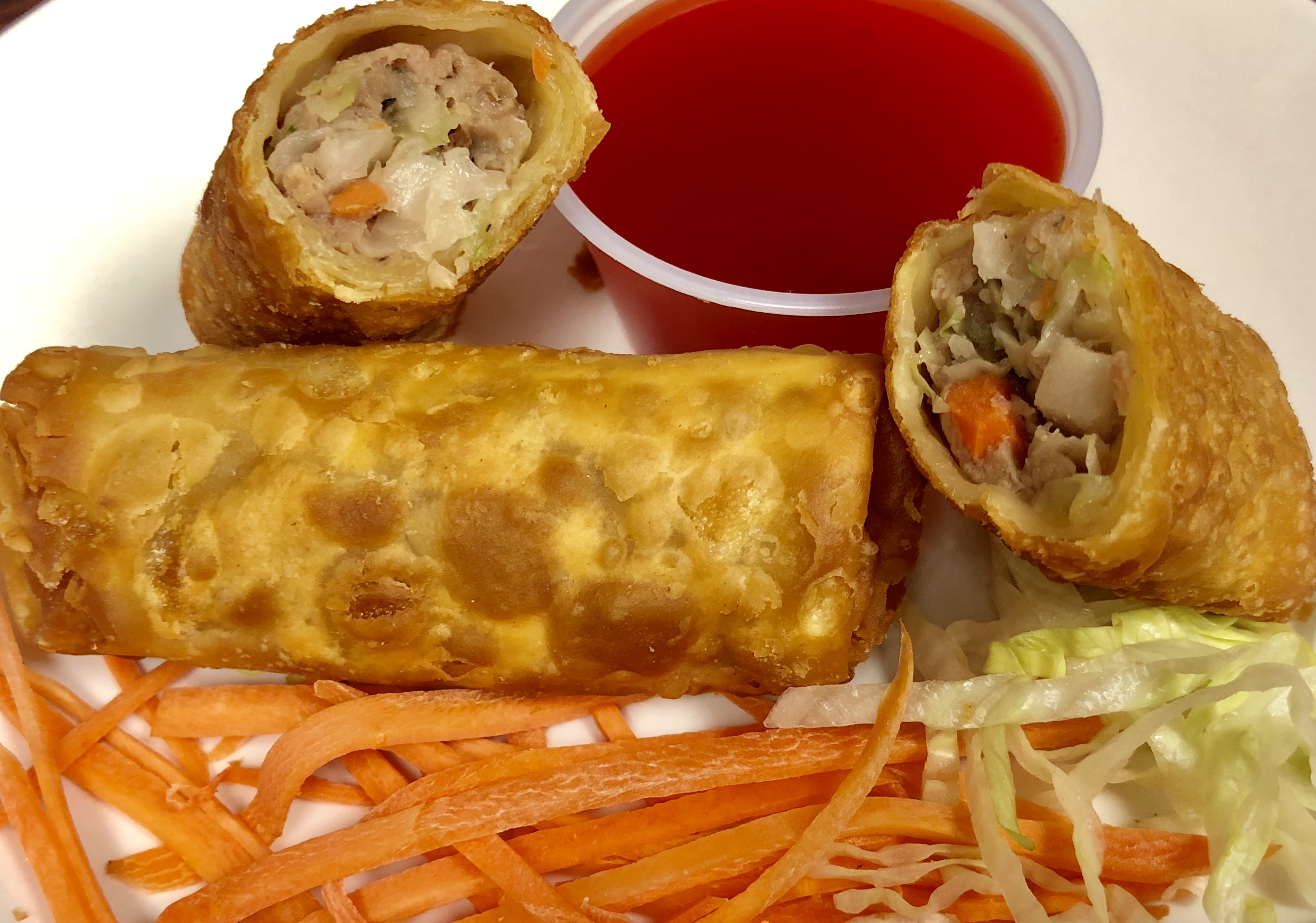 Order A2. Crispy Beef Spring Rolls(2)牛肉春卷 food online from East Wall Chinese Cuisine store, Plano on bringmethat.com