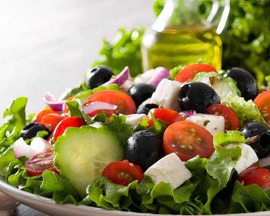 Order Greek Salad food online from Great Mediterranean store, Secaucus on bringmethat.com