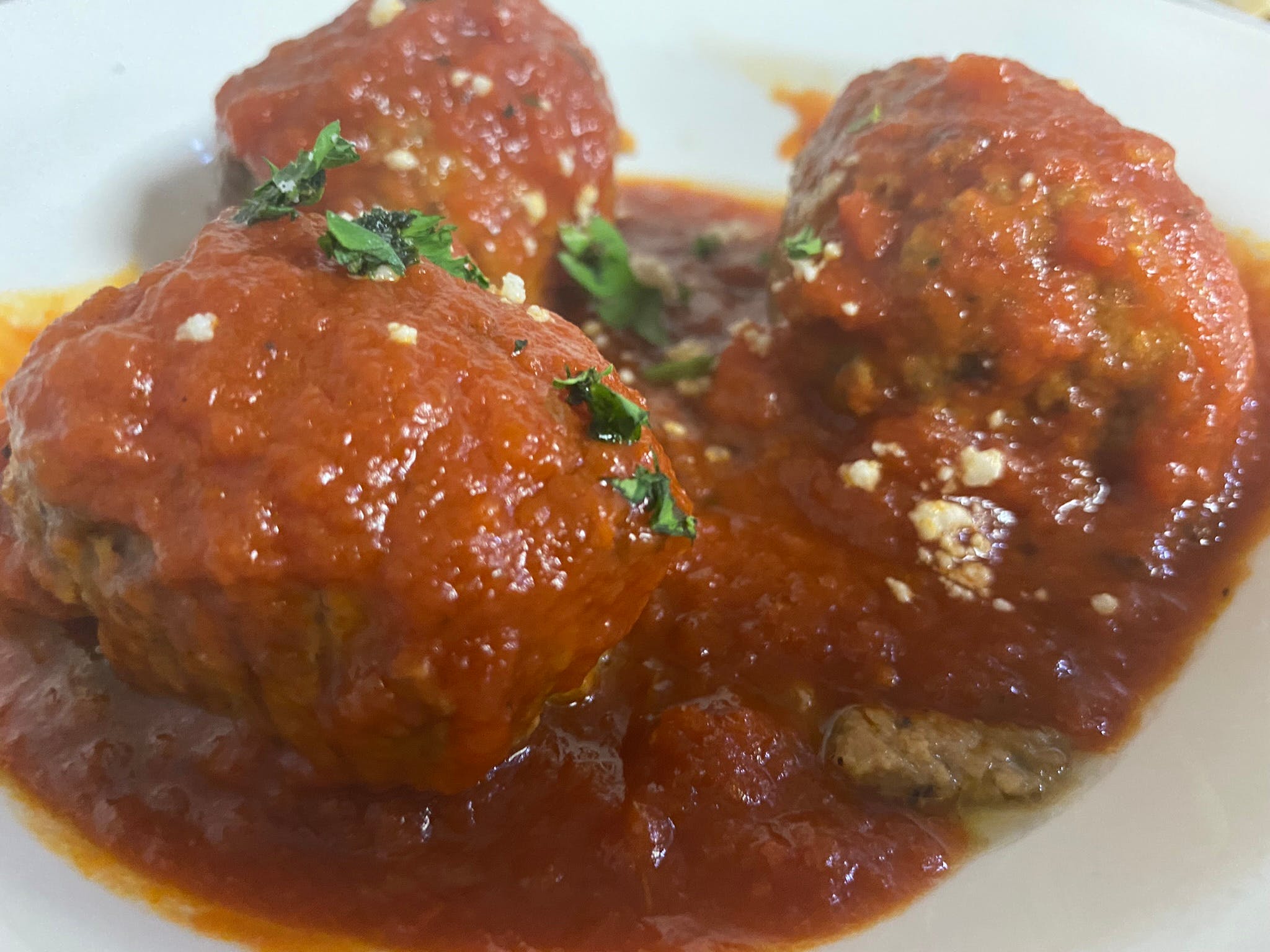 Order Side of Meatballs - 3 Pieces food online from Pop-Pop Ny Pizza store, Jackson Township on bringmethat.com