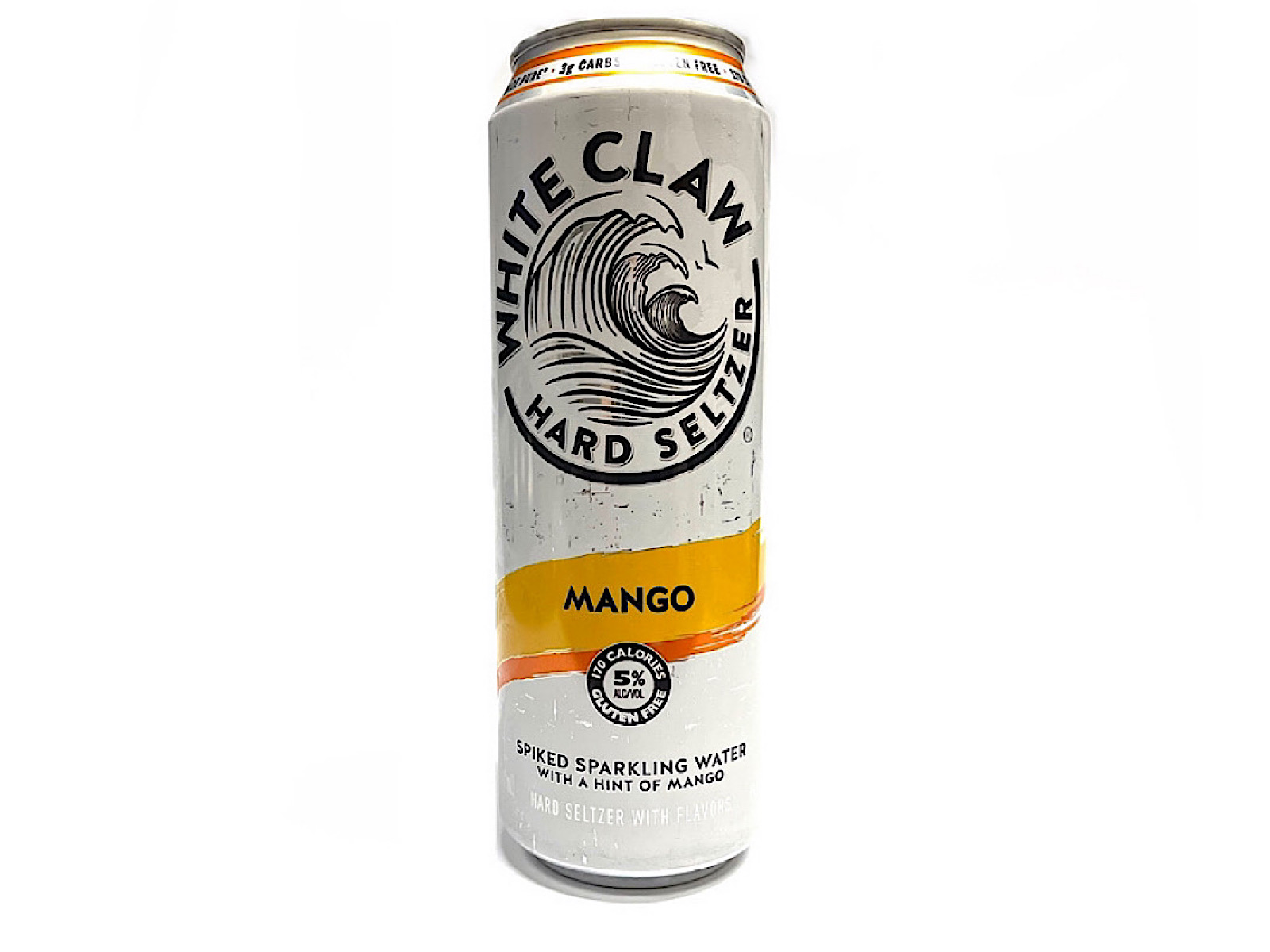 Order White Claw Mango, 24 oz. Can food online from K-Town Beer & Wine Food Mart store, Los Angeles on bringmethat.com